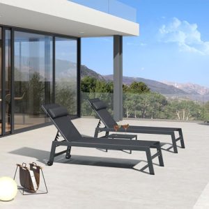 PURPLE LEAF Outdoor Lounge Set of 3 with Side Table