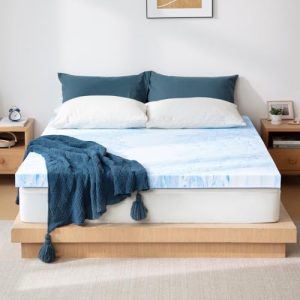 LINSY LIVING Twin XL 3″ Cooling Gel Memory Foam Topper
