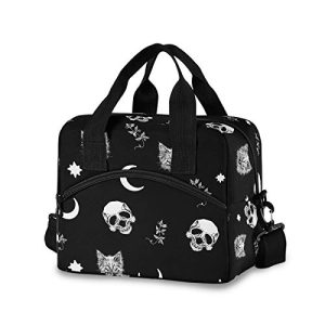 Gothic Skull Cat Moon Insulated Lunch Bag - Reusable & Leakproof
