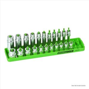 OEMTOOLS SAE 1/4 Drive Magnetic Socket Tray Green