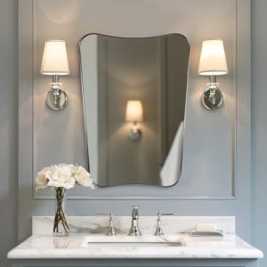 ANDY STAR Chrome Bathroom Mirror – Asymmetrical 22×30″