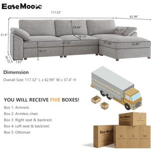 EASE MOOSE Oversized Modular Sectional Sofa & Ottoman