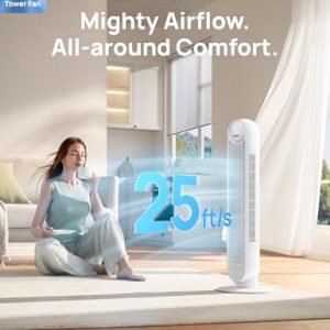 Dreo Smart Tower Fan: 25ft/s Airflow, WiFi Voice Control