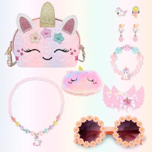 Unicorn Purse & Jewelry Pretend Play Set for Little Girls