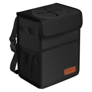 Femuar Leakproof Car Trash Can with Lid – Black