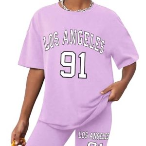 Teen Girl Trendy Graphic Tee & Biker Shorts Set