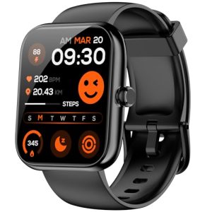 Black Smart Watch with Alexa – BT Calls & Fitness Tracker