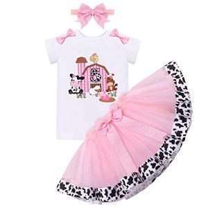 Girl's Farm Animal 5th Birthday Cake Smash Outfit