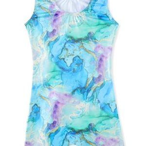 Girls Glitter Gymnastics Leotard & Biketard – Floral Sparkle