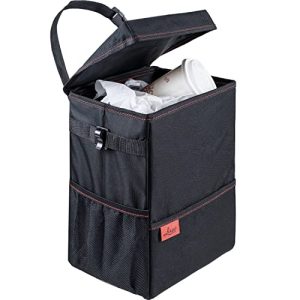 Lusso Gear Red Car Trash Can - Lid & Removable Liner