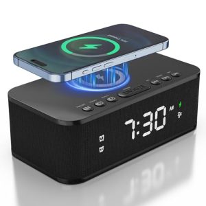 Fansbe Digital Alarm Clock Speaker with Wireless Charger