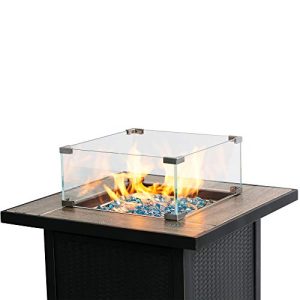 BALI OUTDOORS Square Fire Pit Wind Guard (18″x18″)