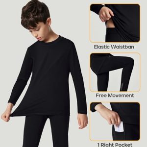 Heathyoga Kids Thermal Underwear Set – Fleece Lined