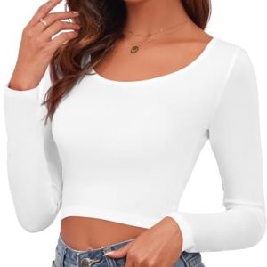 Women's Square Neck Crop Top - Y2K Fall Fashion 2025