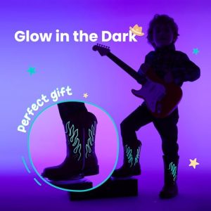 Kids Glow-in-the-Dark Western Glitter Cowboy Boots