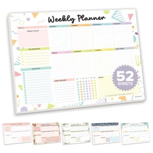 Decorably Undated Weekly To Do List Notepad (Colorful Pastel)