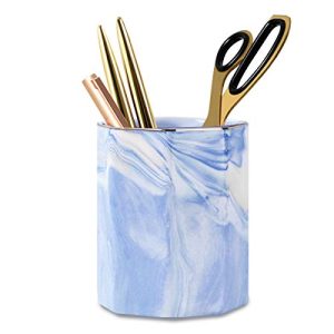 WAVEYU Marble Pen Holder Cup - Desk Organizer