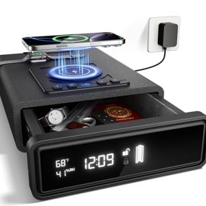 Smart Biometric Safe with Wireless Charging & LED
