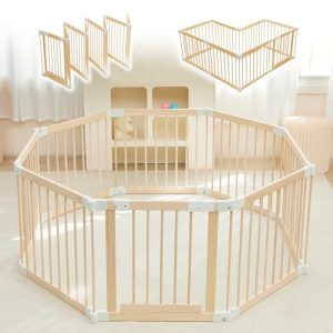 Foldable Wooden Baby Playpen - Safe Activity Center & Play Yard