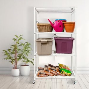 Origami R5 4-Shelf Heavy-Duty Folding Storage Rack – White