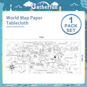 Gatherfun Giant World Map Coloring Poster 31.5×72