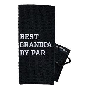 Best Grandpa by Par Golf Towel - Funny Embroidered Golf Gift