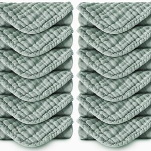 Spotted Play Muslin Burp Cloths – 12 Pack Cotton