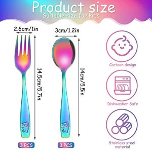 Pimoys 6-Piece Rainbow Toddler Utensils Set – Spoons & Forks