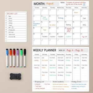 Magnetic Dry Erase Calendar Set - Monthly, Weekly, Daily