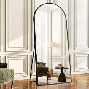 GlasFlength 64"x21" Black Arched Full Length Mirror