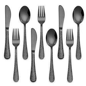 HaWare 9-Pc Toddler Kids Silverware Set – Hammered Finish
