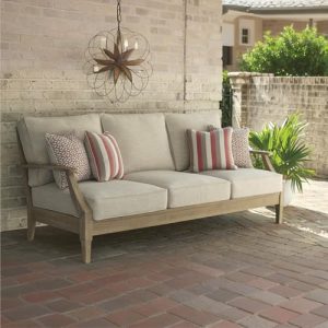Ashley Clare View Coastal Outdoor Patio Eucalyptus Sofa