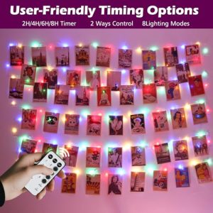 BRYUBR Photo Clip String Lights 40ft 120 LED
