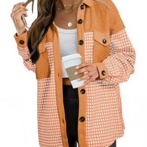 SHEWIN Women’s Plaid Flannel Shacket – Casual Fall Jacket 2025