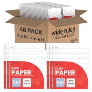 Bulk Wide Ruled Notebook Paper - 48 Pack Loose Leaf