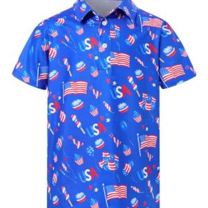 Boys’ American Flag Polo Shirt – 4th of July & School Uniform