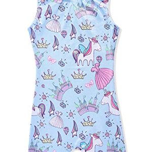 HOZIY Girls Sparkly Unicorn Gymnastics Leotard 6-7Y