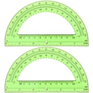 EBOOT 2-Pack Green 180° Plastic Math Protractors
