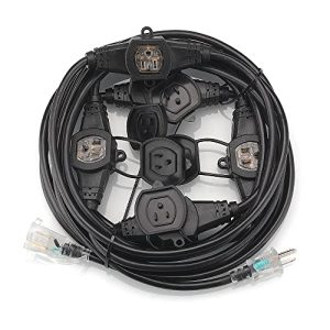 25FT 14 Gauge 6-Outlet 3-Prong Extension Cord