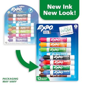 EXPO Low Odor Dry Erase Markers – 12 Count Assorted