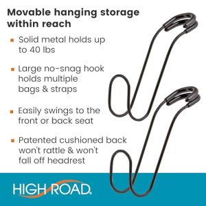 High Road Unbreakable Car Hooks – 2-Pack Heavy Duty Hangers
