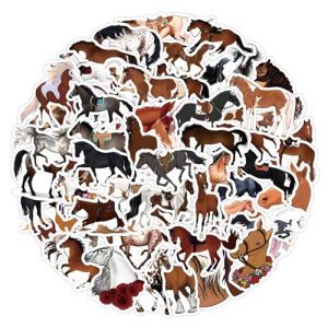 60PCS Horse Riding Stickers for Kids & Adults