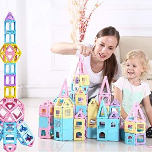dreambuilderToy 108-Piece Magnetic Tiles: STEM Building Blocks