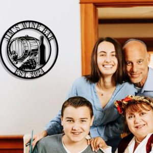 Personalized Bar & Wine Metal Sign | Custom Home Decor Gift