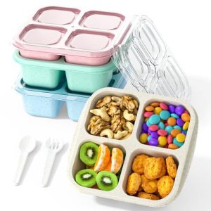 4-Pack Snack Containers - Multi-Compartment Bento