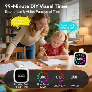 Yunbaoit Digital Visual Timer for Kids: Silent Countdown & Stars