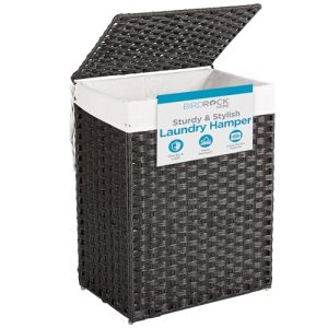 BIRDROCK HOME Single Woven Laundry Hamper with Lid