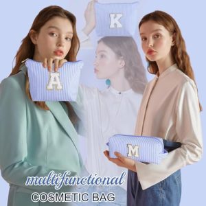 YOOLIFE Initial Makeup Bag – Blue K for Girls & Teens