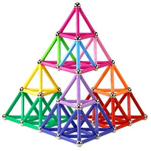 ELONGDI 132PC Magnetic Building Sticks Set: STEM 3D Puzzle Toy