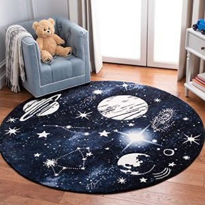 SAFAVIEH Kids Carousel Rug: 6'7" Round, Blue
